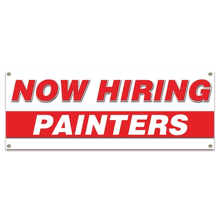 Signmission Now Hiring Painters Banner Apply Inside Accepting Application Single Sided B-30283